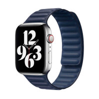 Кожаный ремешок для Apple Watch 38/40/41mm Leather Link Midnight blue